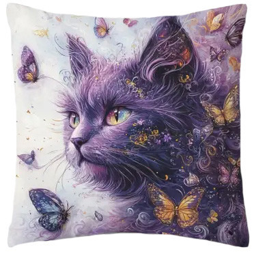 Coussin Chat "Lilac Cat #1" / Coussins Chats