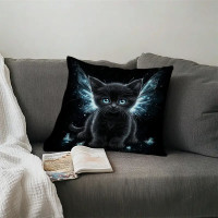 Coussin chat - Little black Fairy Cat