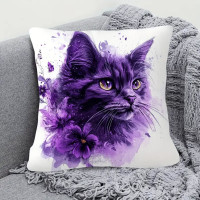 Coussin chat - Purple Beauty Cat