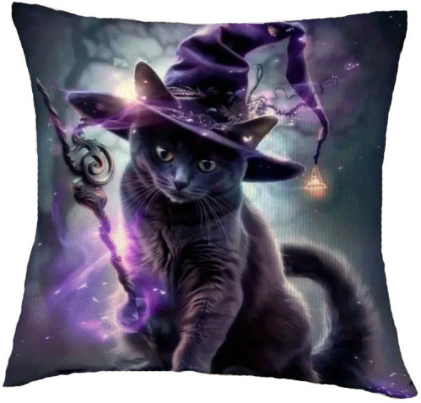 Coussin Chat "The Wizard Cat" / Coussins Chats