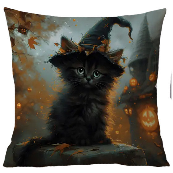 Coussin Chat "Witchy Cat" / Coussins Chats