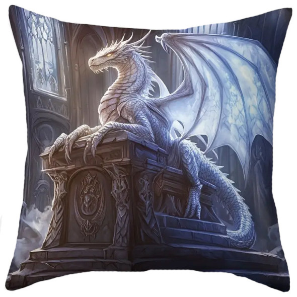 Coussin Dragon "White Guardian" / Coussins Dragons