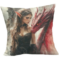 Coussin Elfe et Dragon