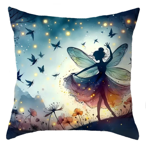 Coussin Fée "Color Silhouette Fairy #4" / Coussins Fées