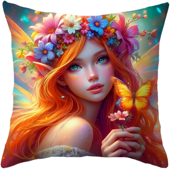 Coussin Fée "Butterfly Fairy #4" / Nouveautés