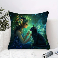 Coussin Elfe and the Fairy Cat