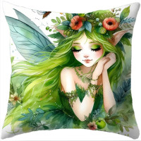 Coussin Fée Green Forest Fairy #3