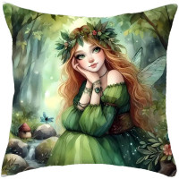 Coussin Fée Green Forest Fairy #4