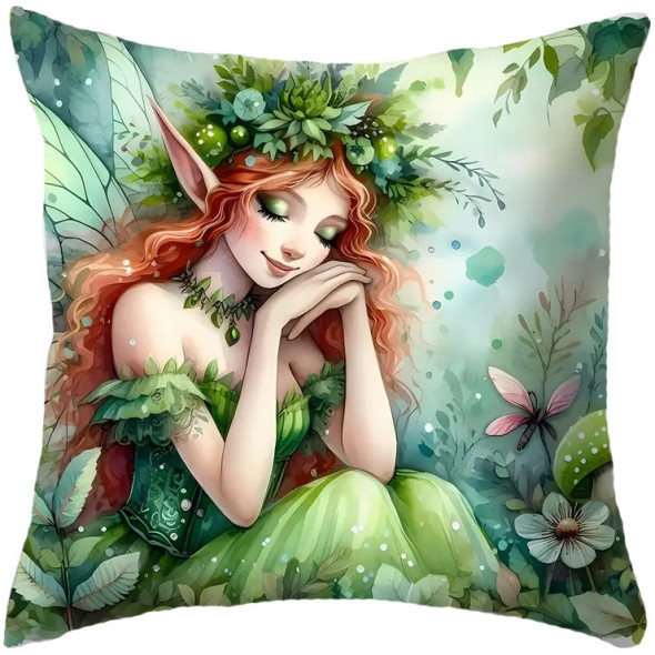 Coussin Fée "Green Forest Fairy" / Nouveautés