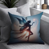 Coussin F&eacute;e - Dancing Fairy Silhouette