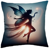 Coussin Fée - Dancing Fairy Silhouette