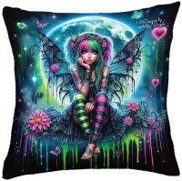 Coussin Fée - Gothic Flower Fairy