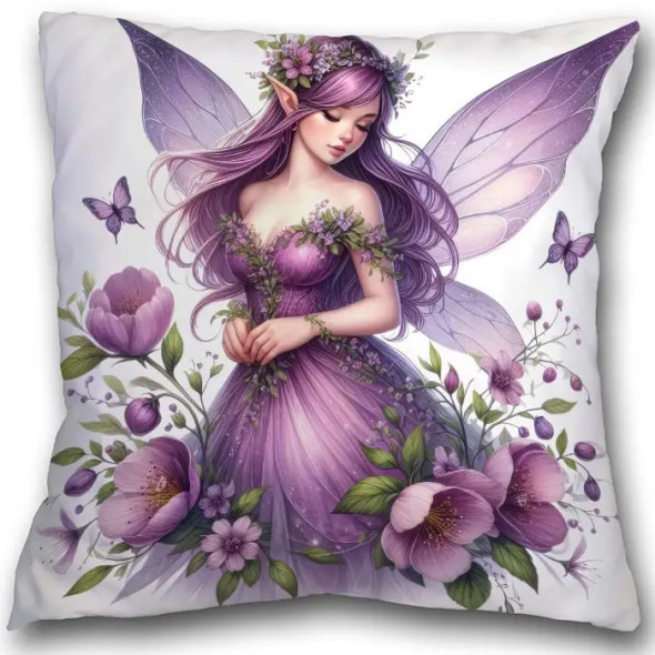 Copie de Coussin "Lilac Flower Fairy" #1 / Coussins Fées