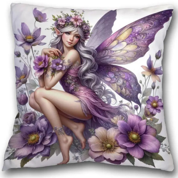 Coussin "Lilac Flower Fairy" #2 / Coussins Fées