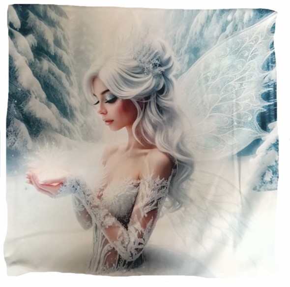 Coussin "The Winter Beauty Fairy" / Coussins F&eacute;es