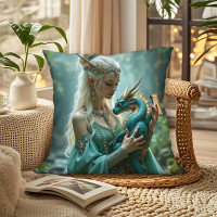 Coussin Elfe et Dragon