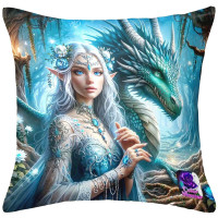 Coussin Elfe et Dragon