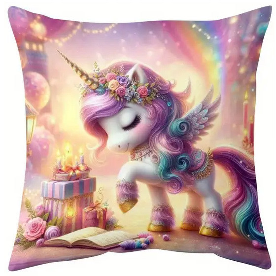 Coussin Licorne "Rainbow Baby Unicorn" / Meilleurs ventes