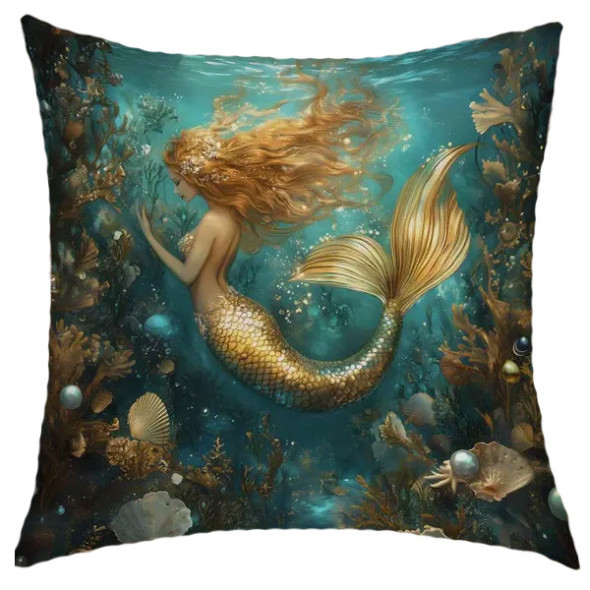 Coussin Sirène "Mermaid of the Reef" / Coussins Sirènes