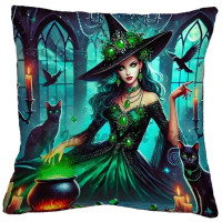 Coussin Sorcière - The Green Witch