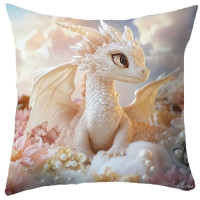 Coussin Dragon White Baby Dragon