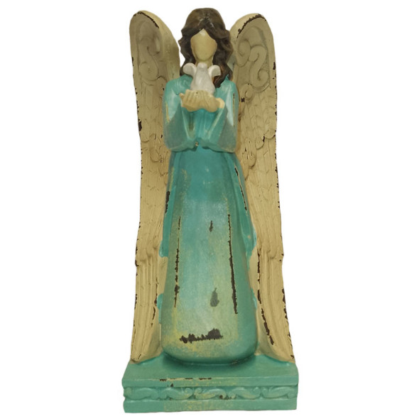Ange "Wood" avec colombe / Statuettes Anges
