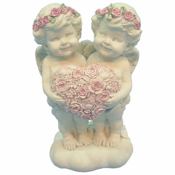 Anges avec Coeur de Roses / Statuettes Anges