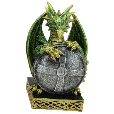 Dragon vert avec bouclier / Dragons Colorés