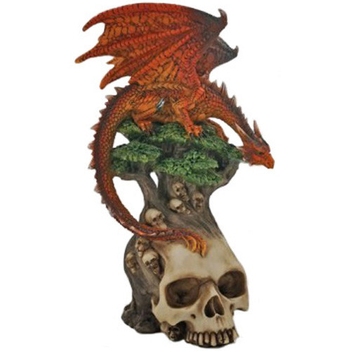 Dragon rouge sur crâne / Toutes les Figurines de Dragons