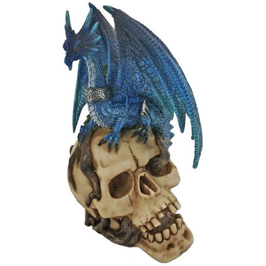Dragon bleu sur crâne / Toutes les Figurines de Dragons