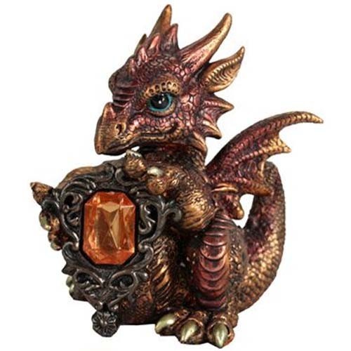 Dragon rouge avec cristal / Dragons Colorés