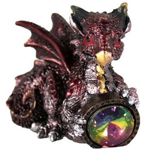 Petit Dragon rouge avec cristal / Dragons Colorés