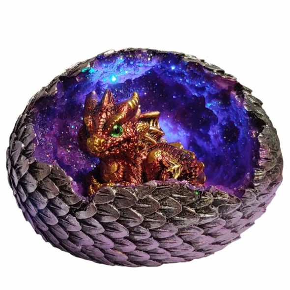 Dragon rouge dans Oeuf LED / Toutes les Figurines de Dragons