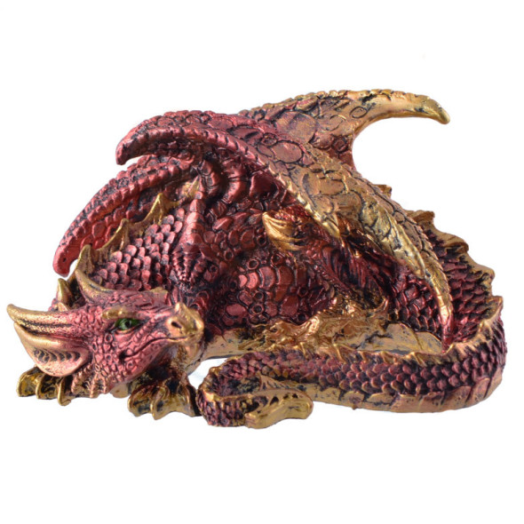 Dragon rouge couché / Statuettes Dragons