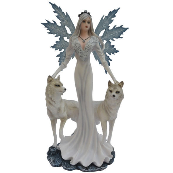 Fée avec Loups "White" / Toutes les Figurines de Fées