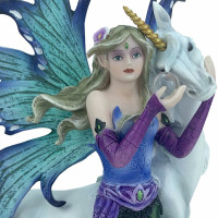 Figurine de F&eacute;e avec Licorne FD4305