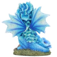 Figurine Dragon - Blue Poppy Flower Dragon