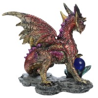 Dragon rouge avec boule DRG428