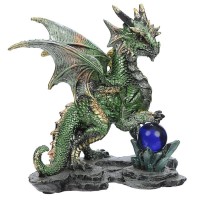 Figurine Dragon vert avec boule DRG428