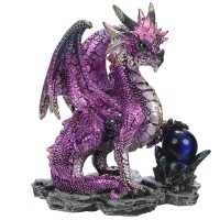 Figurine Dragon violet avec boule DRG428