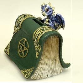 Tirelire Dragon bleu avec livre / Décorations Diverses Dragons