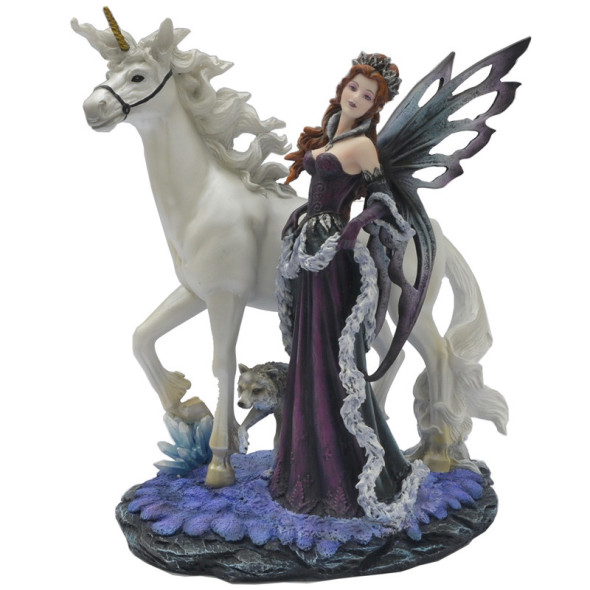 Fée avec Licorne "White Lightening Fairy" / Figurines de Licornes