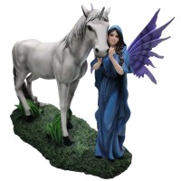 Figurine de Fée avec Licorne QY5F