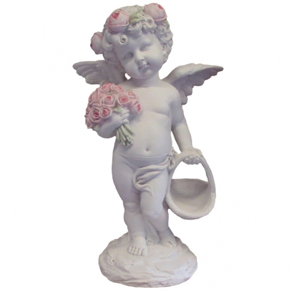 Grand Ange avec panier et fleurs / Statuettes Anges