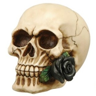 Crâne avec rose noire / Figurines Gothiques