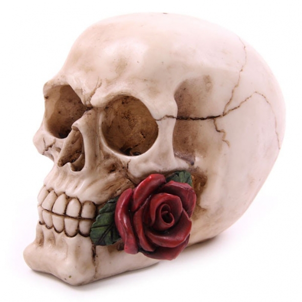 Crâne "Red Rose" / Figurines Gothiques