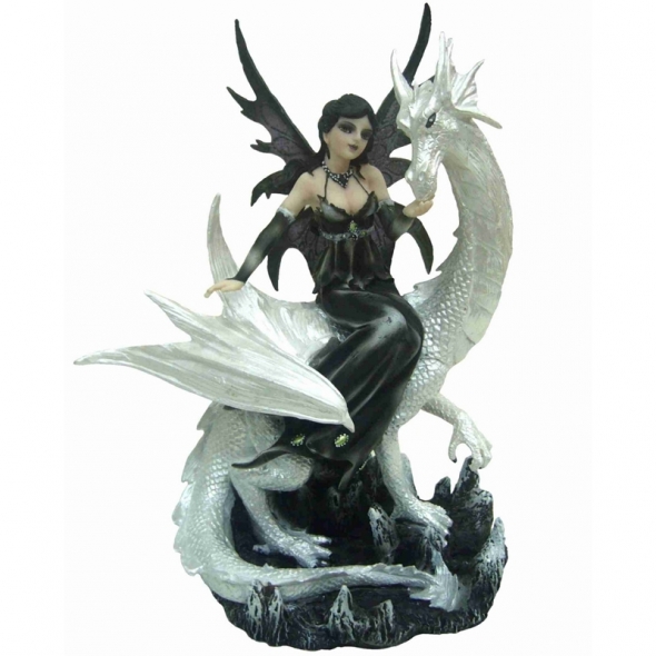 Fée avec Dragon Blanc / Toutes les Figurines de Fées