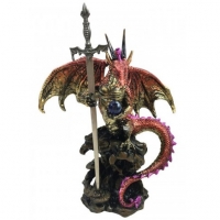 Figurine Dragon Feu avec épée