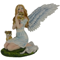 Figurine Fée Ange avec bébés tigres