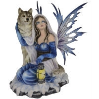 Figurine de Fée Géante avec loup